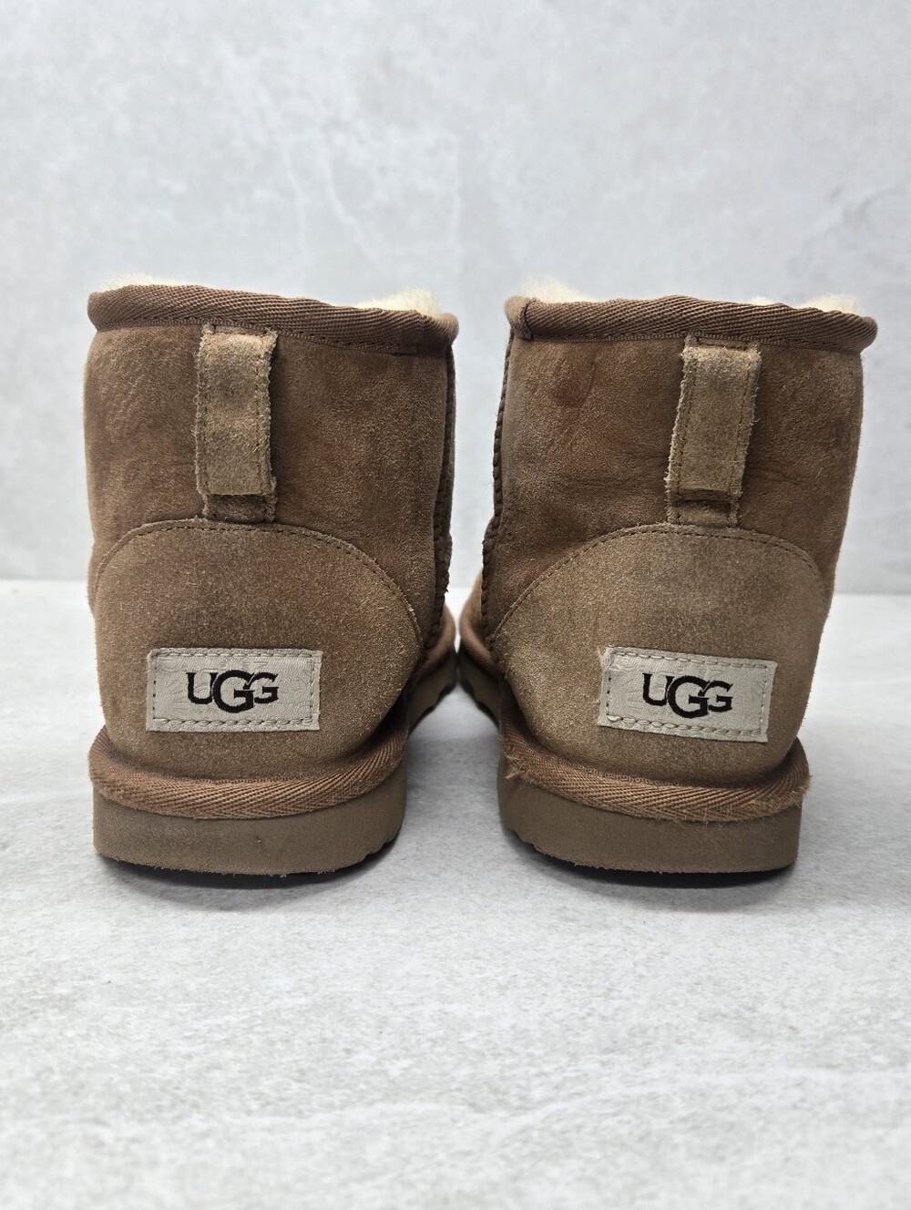 UGG Classic Mini Brown Suede Shearling Boots Size 5